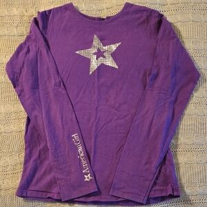 American Girl Purple Long Sleeve Tee with Silver Star
